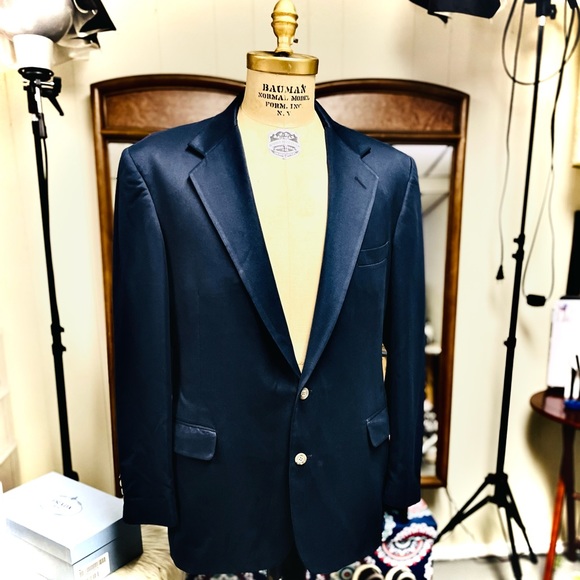 NORM THOMPSON | 46L XL | Navy Sport Coat Men’s Blazer - 36R Pant Suit Set Avail - Picture 8 of 12
